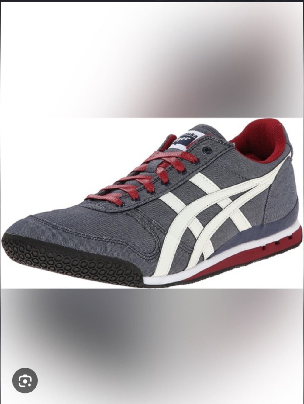 Onitsuka Tiger by Asics denim Navy and White Sneaker with Red Laces 8